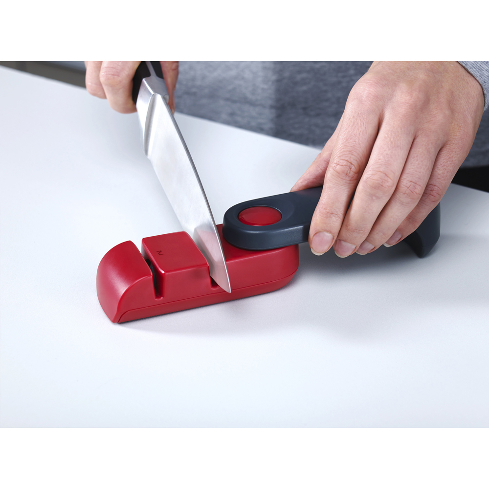 Joseph Joseph Rota Dark Grey and Red Folding Knife Sharpener Image 2