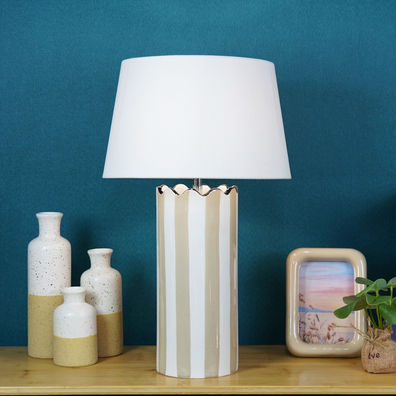 Capella Stripe Table Lamp Mocha Image 11