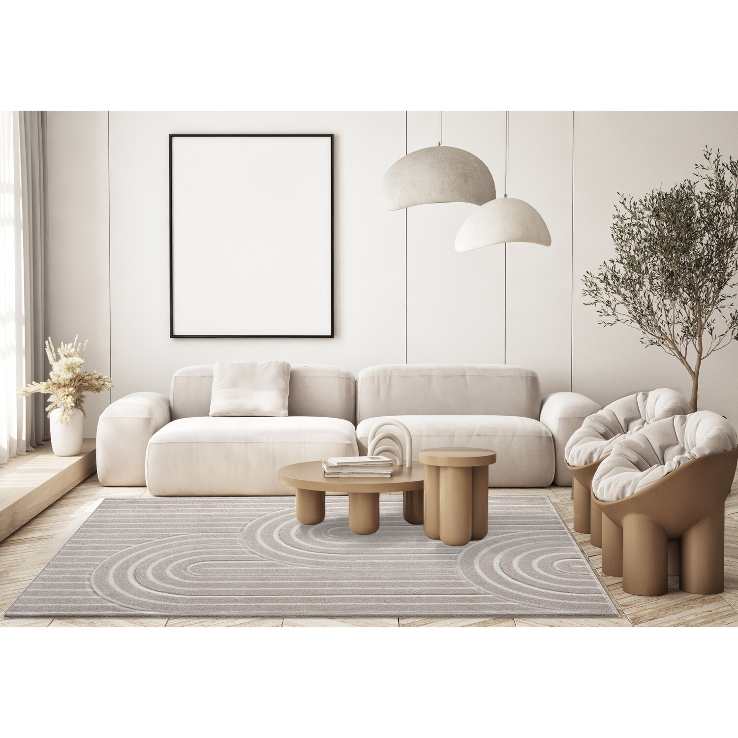 Beige Arch Rug 120cm Image 2