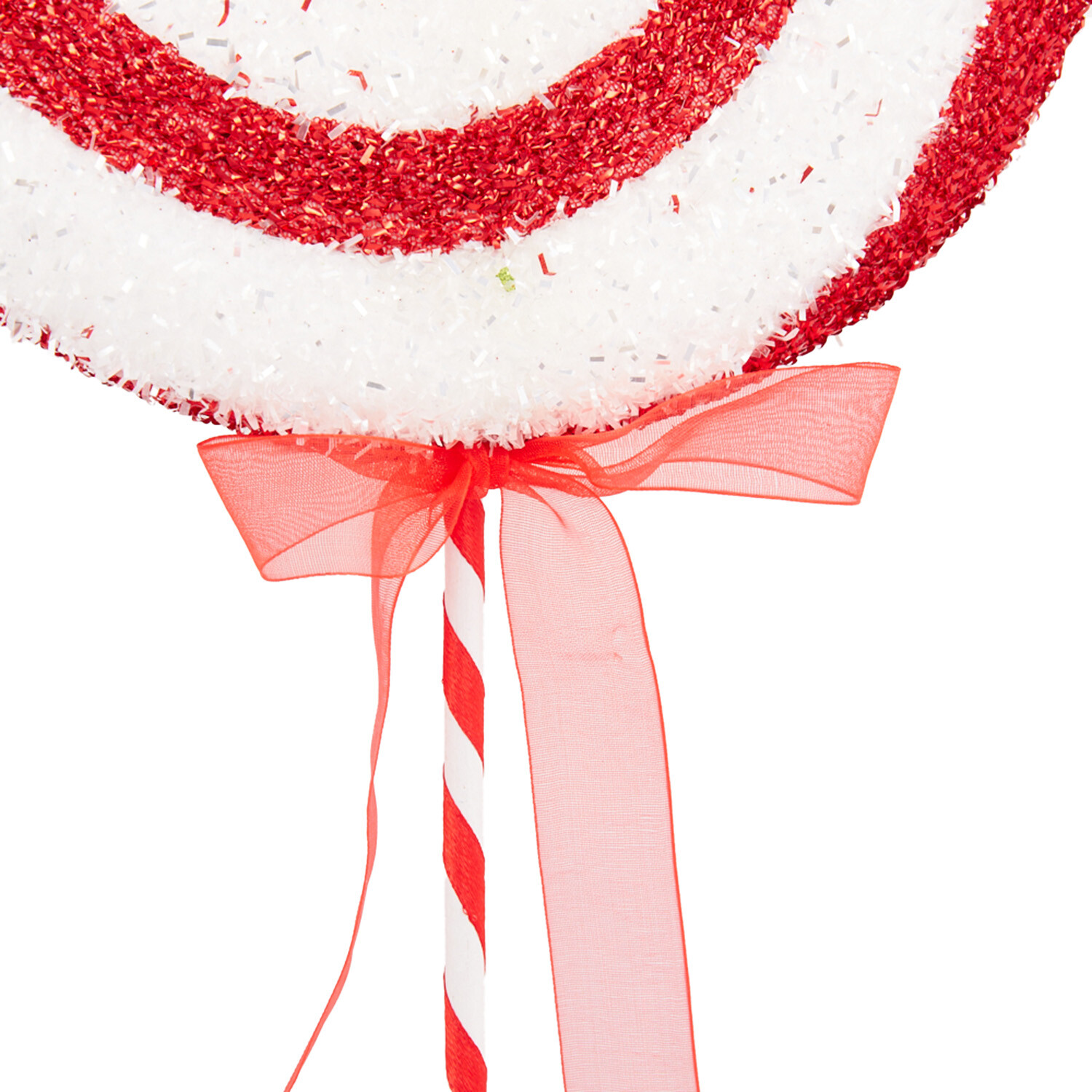 Spiral Candy Cane Lollipop Pick - Red Image 2