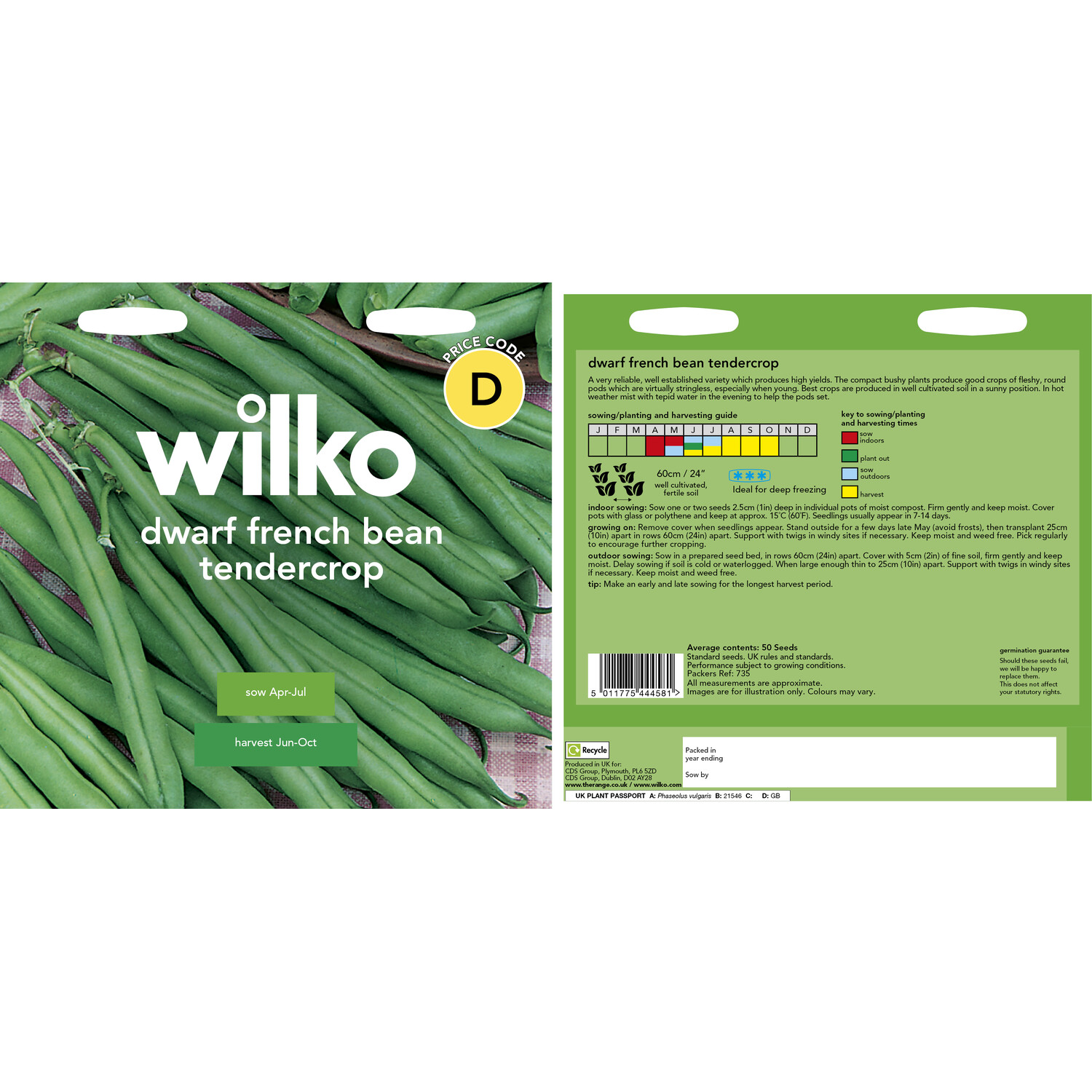 Dwarf French Bean Tendercrop Seeds Green Image 3