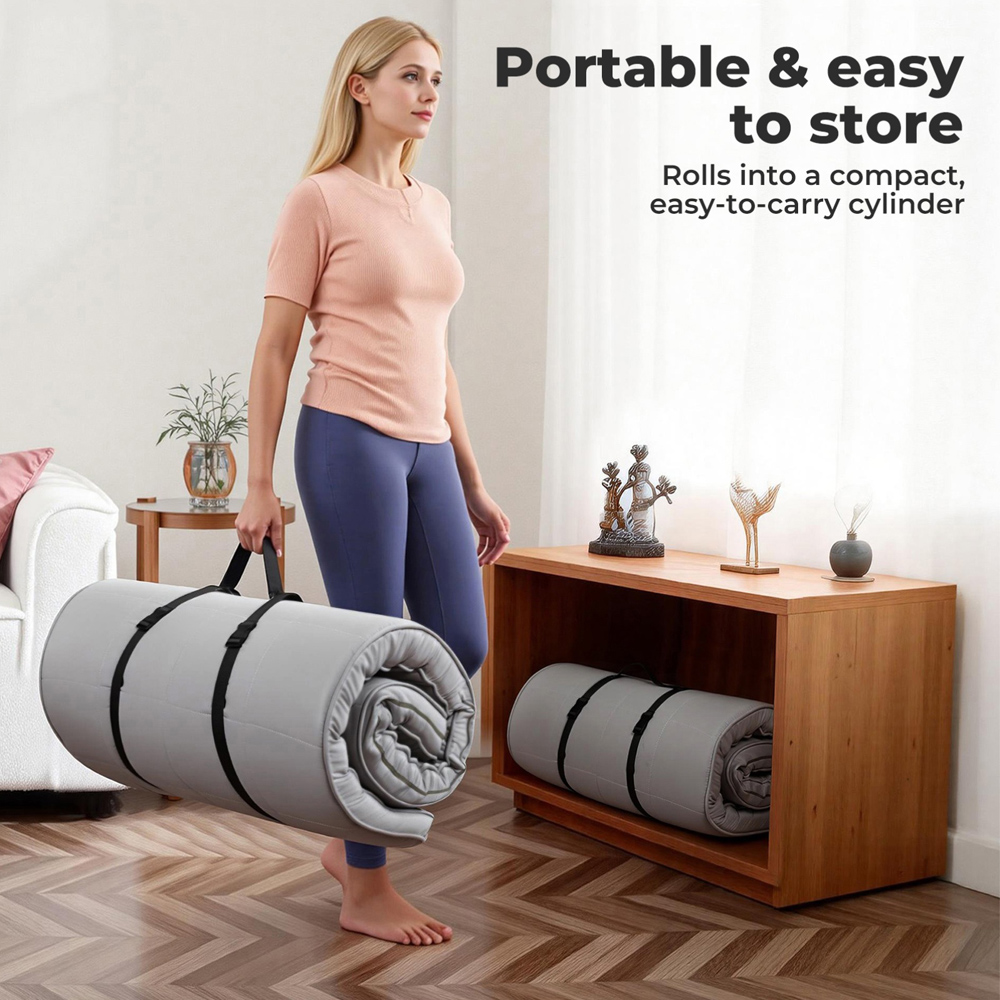 Lavio Grey Single Roll Up Foldable Floor Mattress Image 6