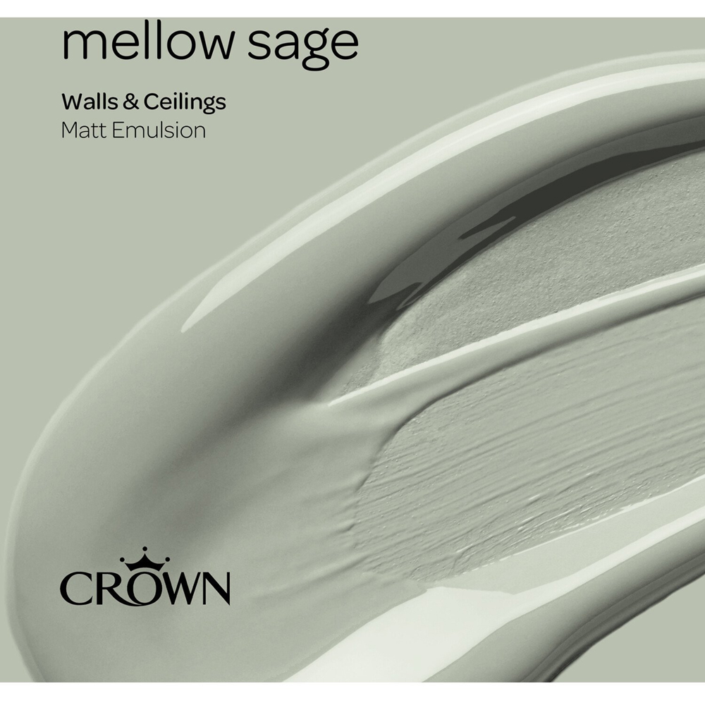 Crown Wall & Ceilings Mellow Sage Matt Emulsion Paint 2.5L Image 9