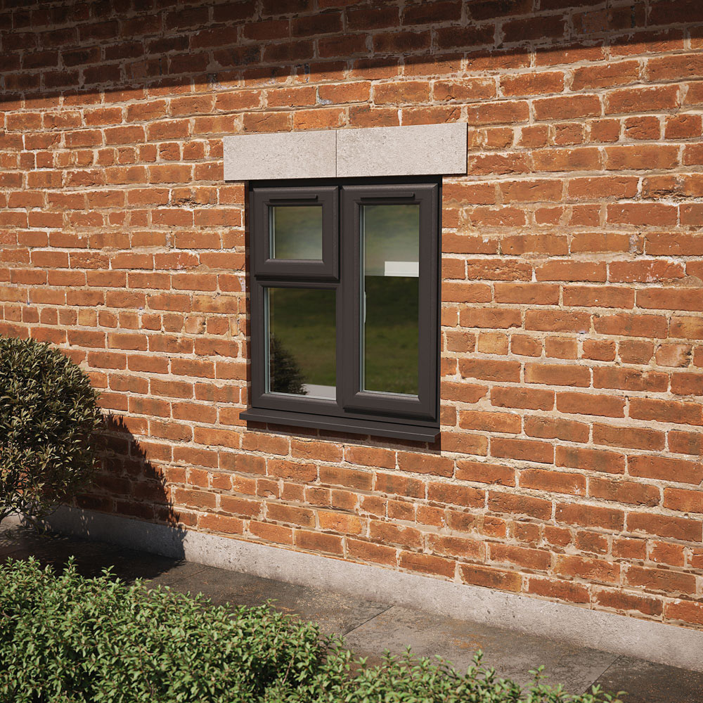 Crystal Black and White RH Side Hung and Top Opener Clear Double Glazed Window 905 x 965mm Image 2