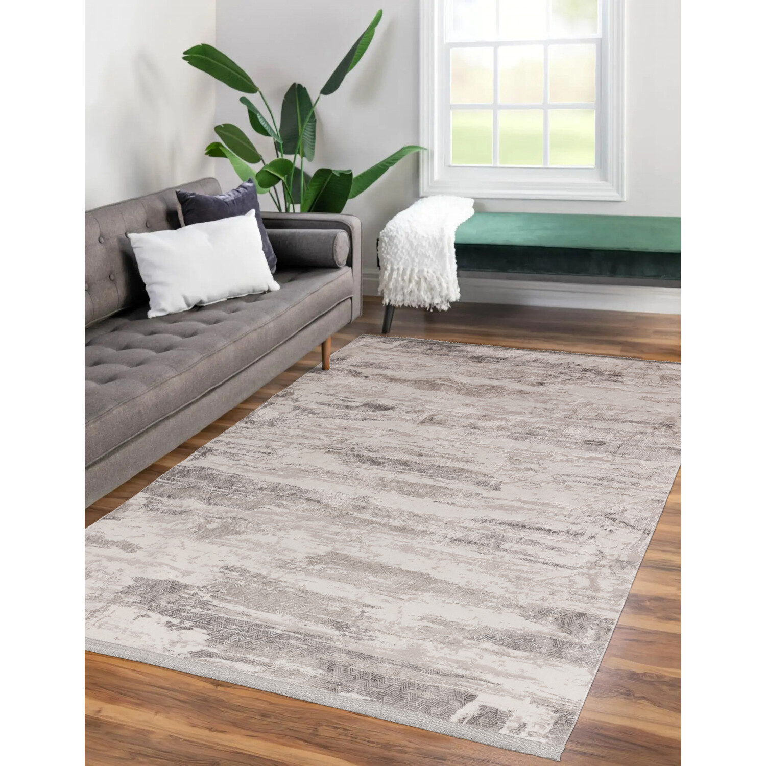 Grey Rustic Capri Rug 140 x 200cm Image 7