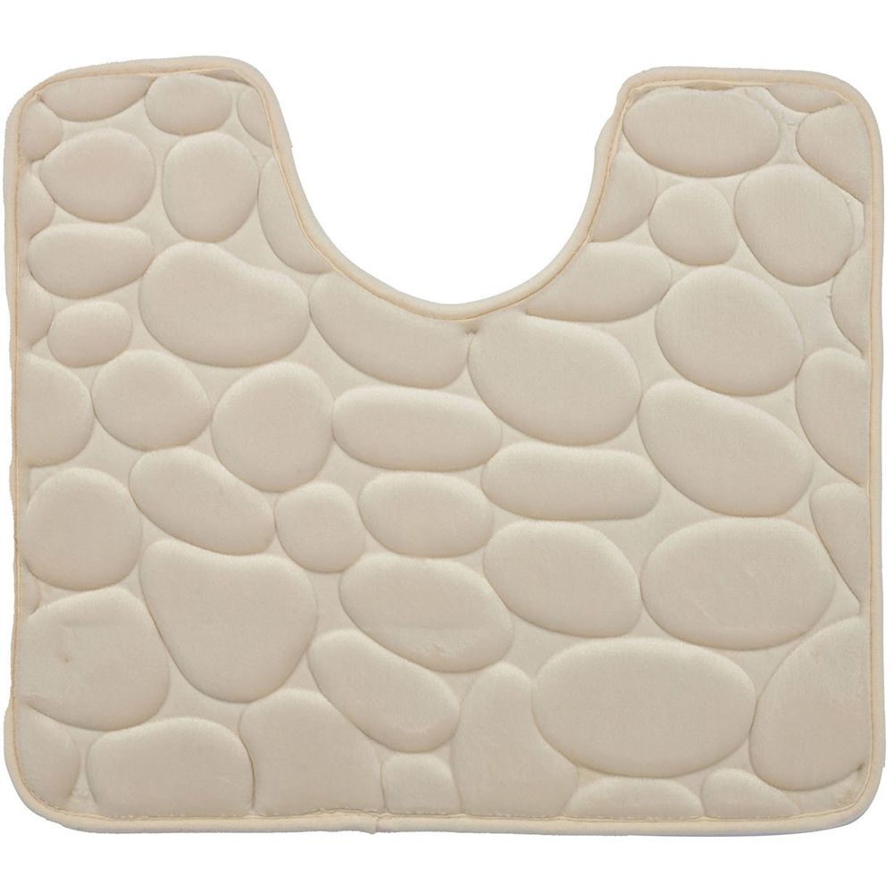 Pebble Bath and Pedestal Mat Set - Cream Image 3