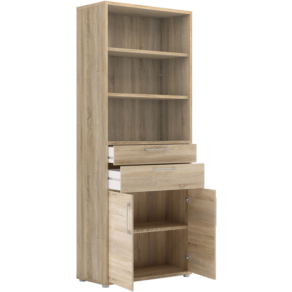 Furniture To Go Prima Oak 2 Door 2 Drawer 3 Shelf Bookcase Image 4