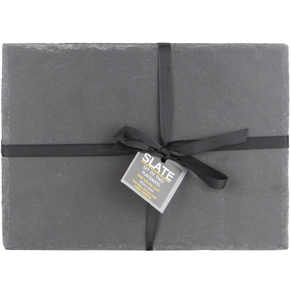  Slate Black Rough Edge Placemats 2 Pack Image 2