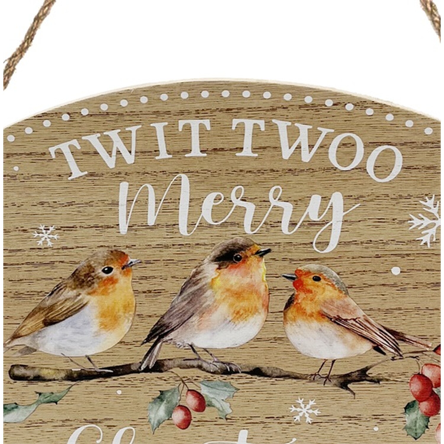 Twit Twoo Wood Effect Robin Sign Image 2