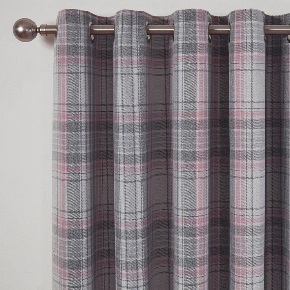 Divante Hatfield Blush Check Blackout Curtains 168 x 183cm Image 6