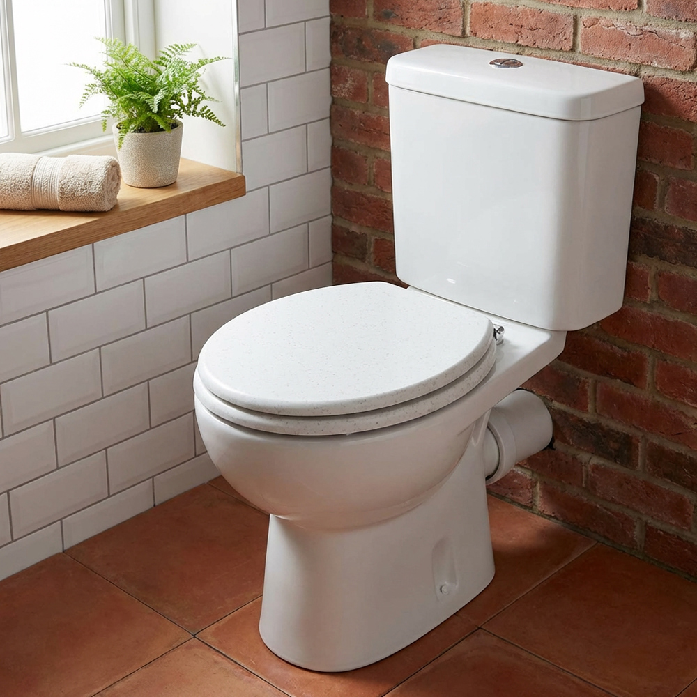 White Terrazzo Effect Toilet Seat Image 5