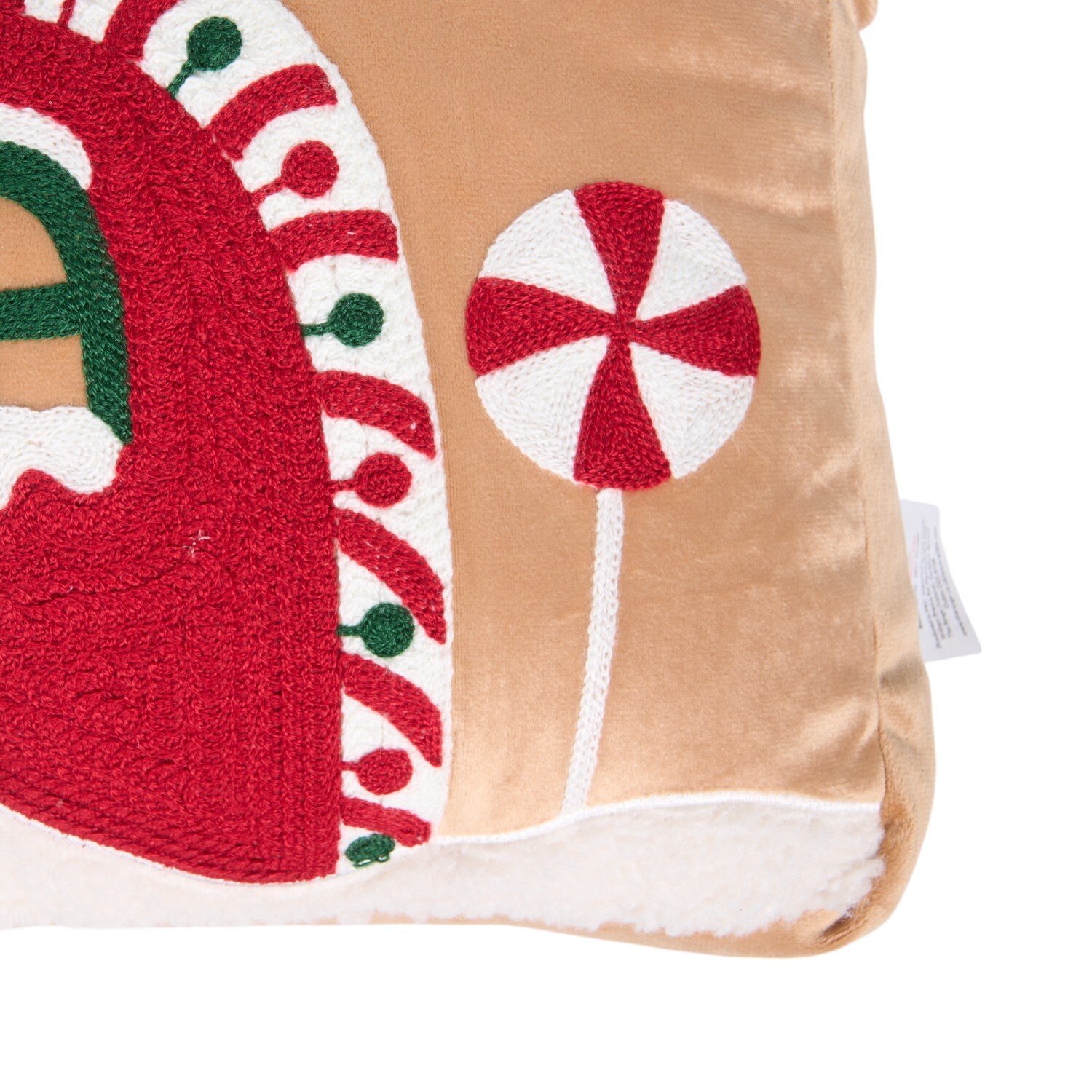 Festive Gingerbread House Cushion Neutral Image 3