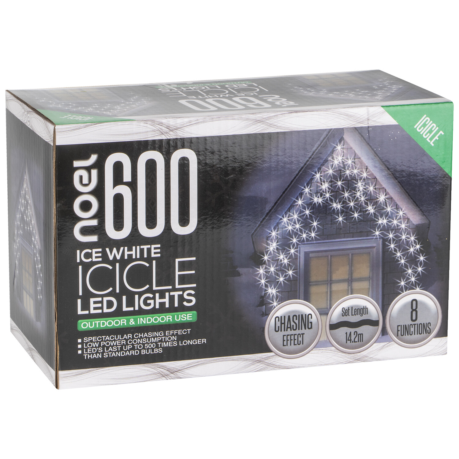 noel LED Icicle Lights - Ice White / 600 Image 2