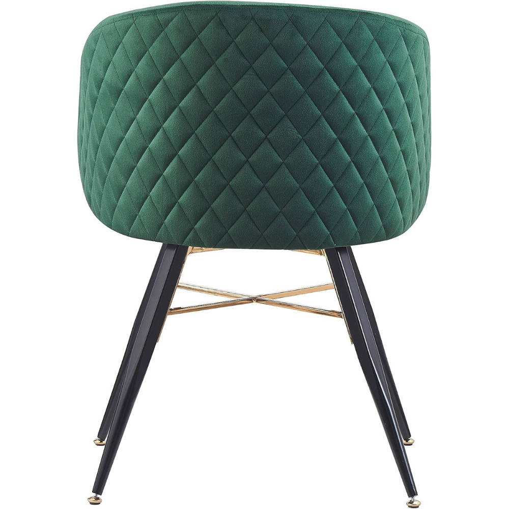Life Interiors Vittorio Green Velvet Upholstered Dining Chair Set of 4 Image 3