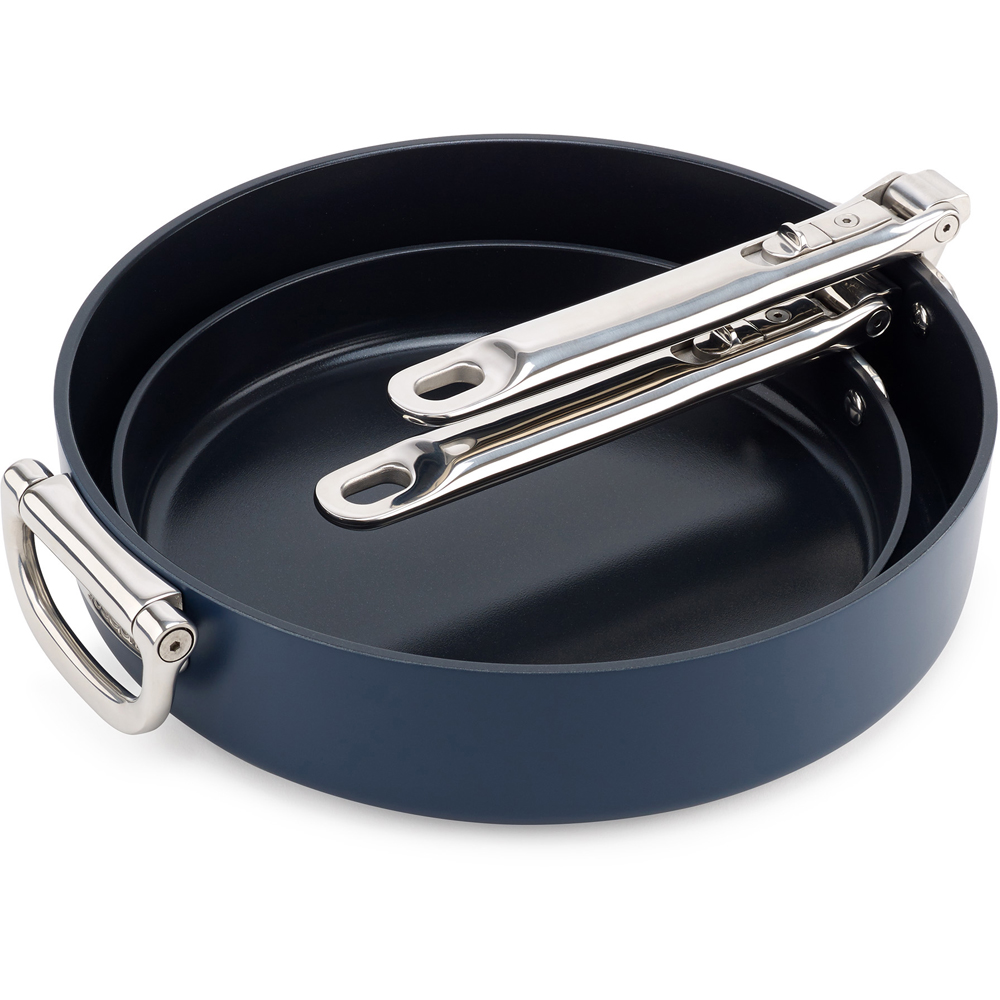 Joseph Joseph Space Blue Ceramic Folding Handle Non-Stick Frying Pan Set 2 Piece Image 3