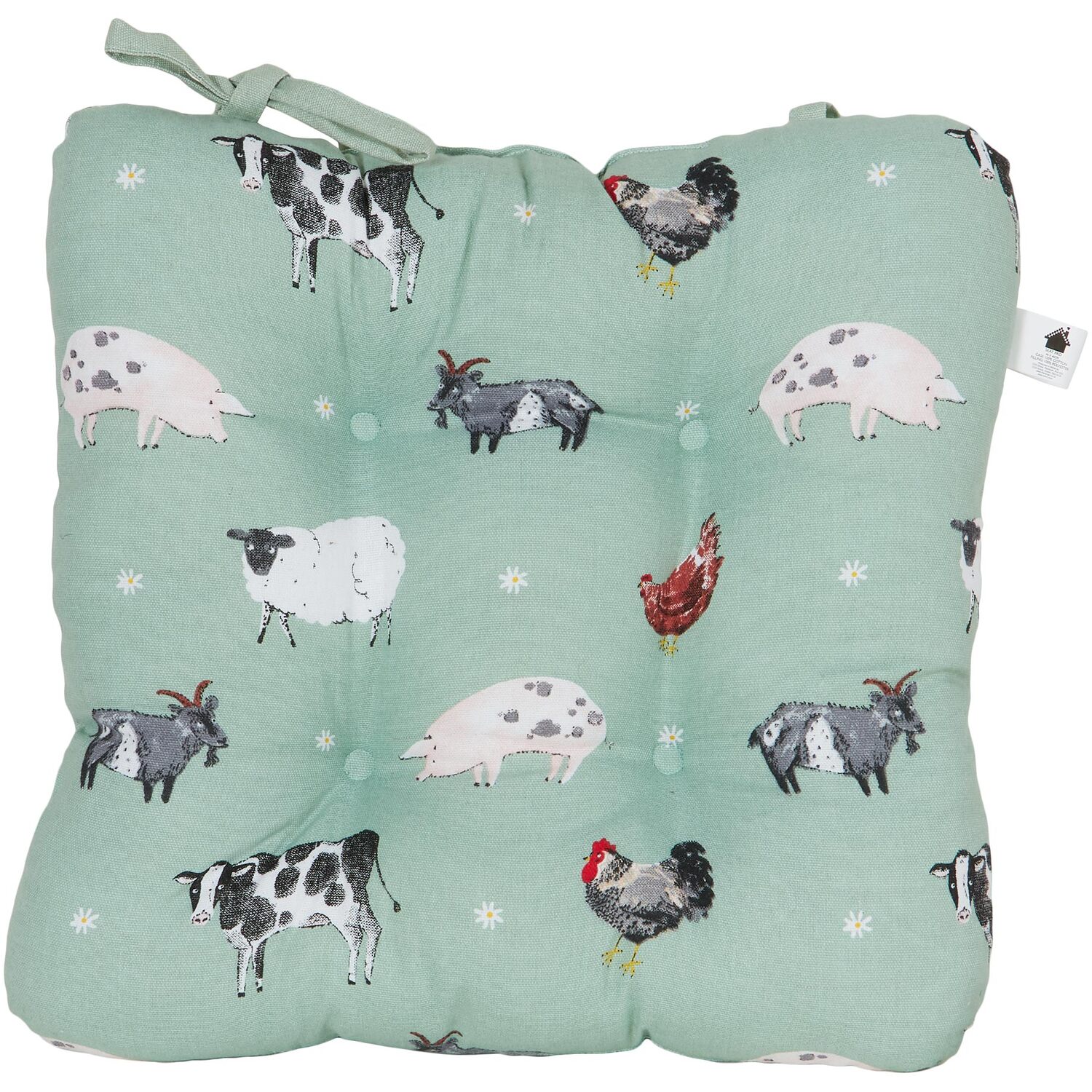 Daisy Farm Seat Pad - Green Image 4