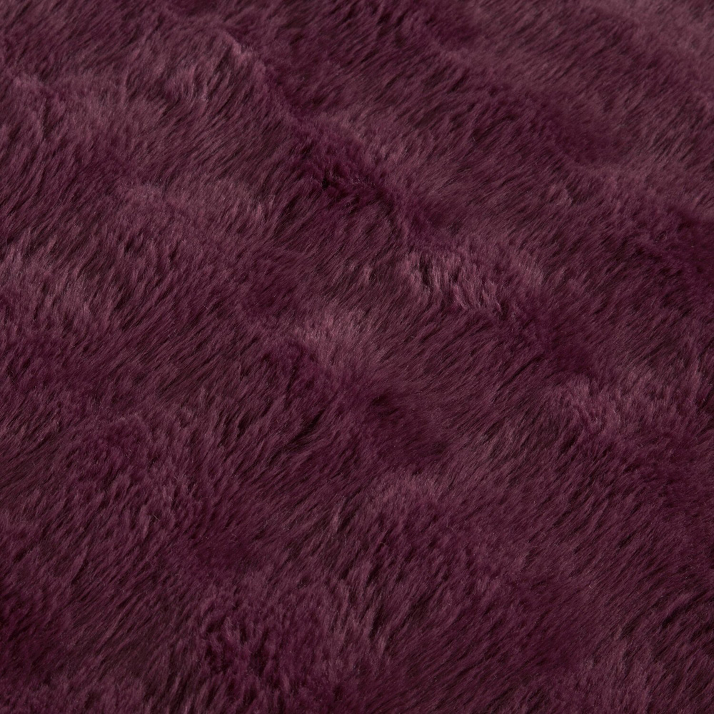 Aurora Soft Faux Fur Duvet Set Berry Double Image 3