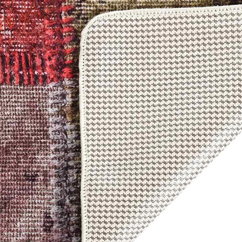 Walplus Multicolour Soft Velvet Washable Patchwork Rug 150 x 230cm Image 3