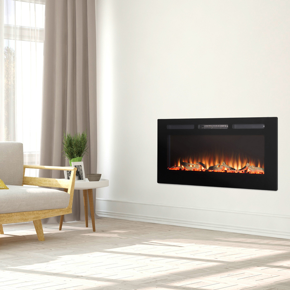 External Inset Wall Adam Orlando Inset Wall Mounted Electric Inset Fire 42 inch | Wilko