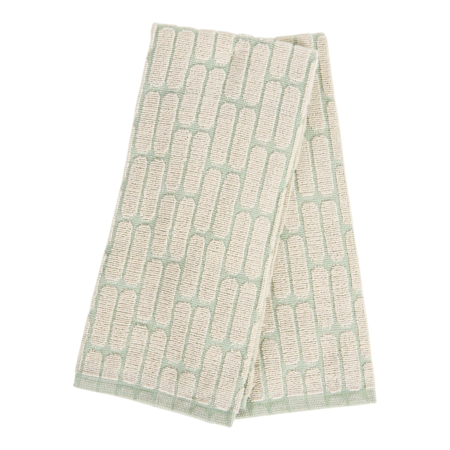 Pack of 2 Jacquard Tea Towels Beige and Green Image 3