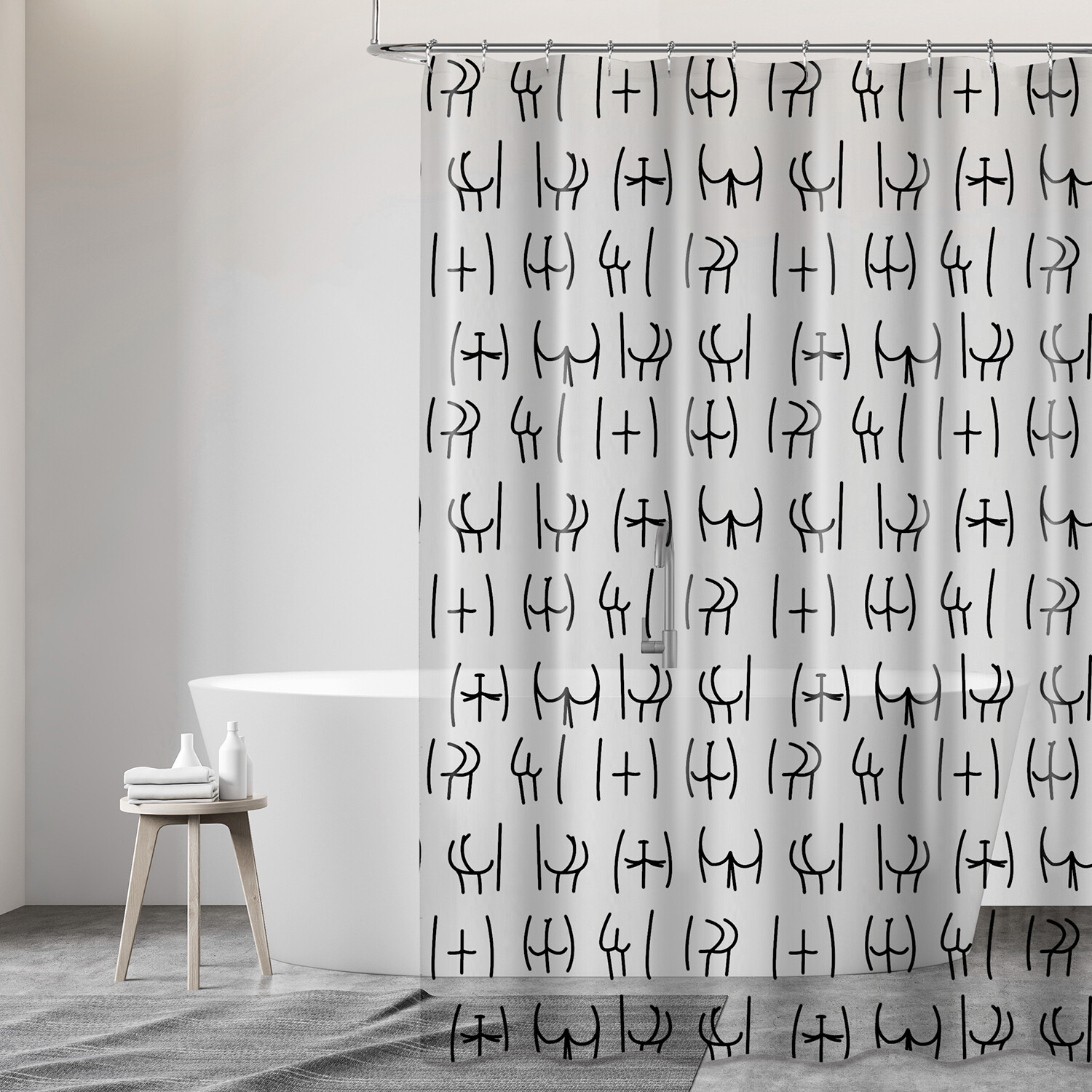 Shower Curtain - Clear and Black Image 2