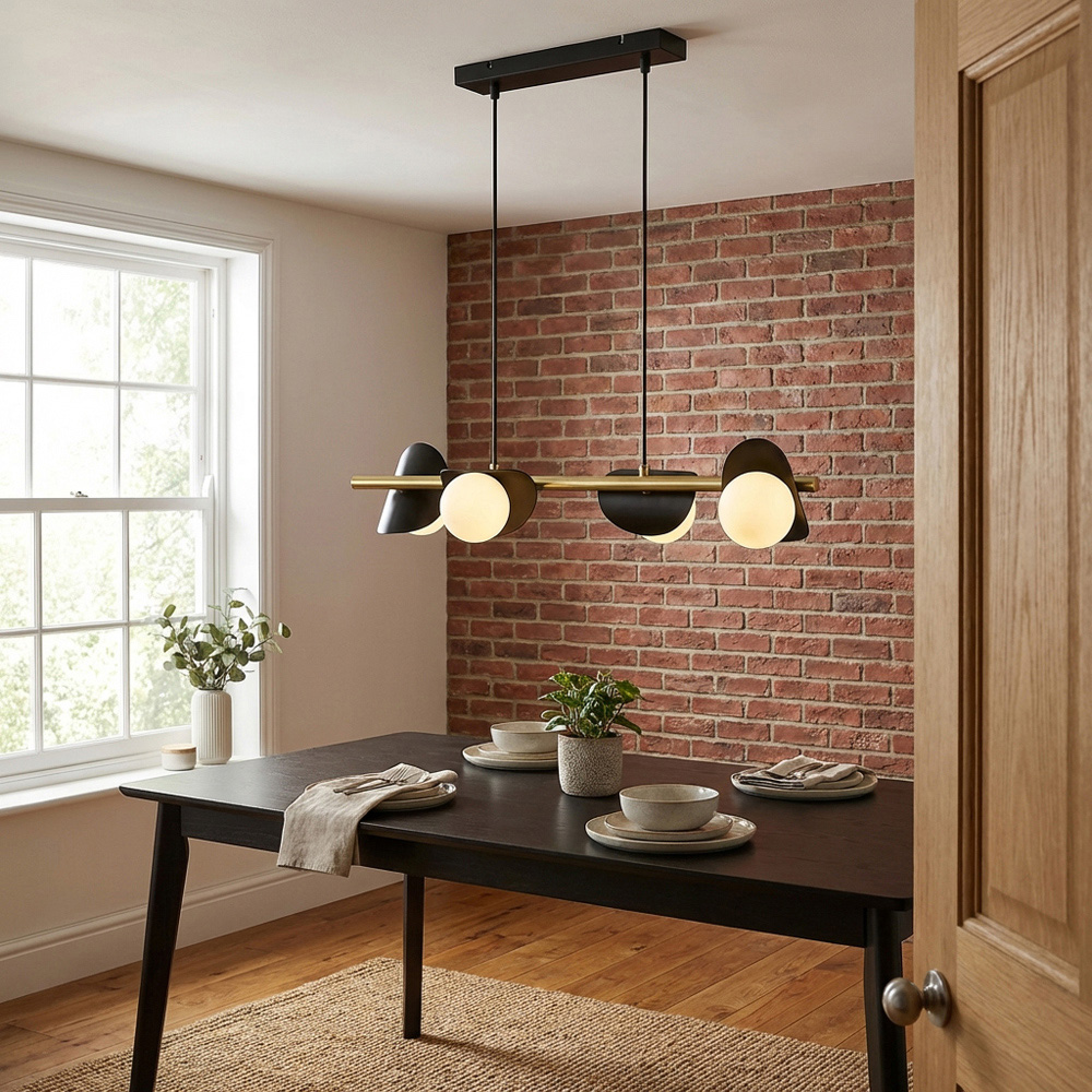 Callisto 4 Light Ceiling Fitting Light - Black and Gold Image 2