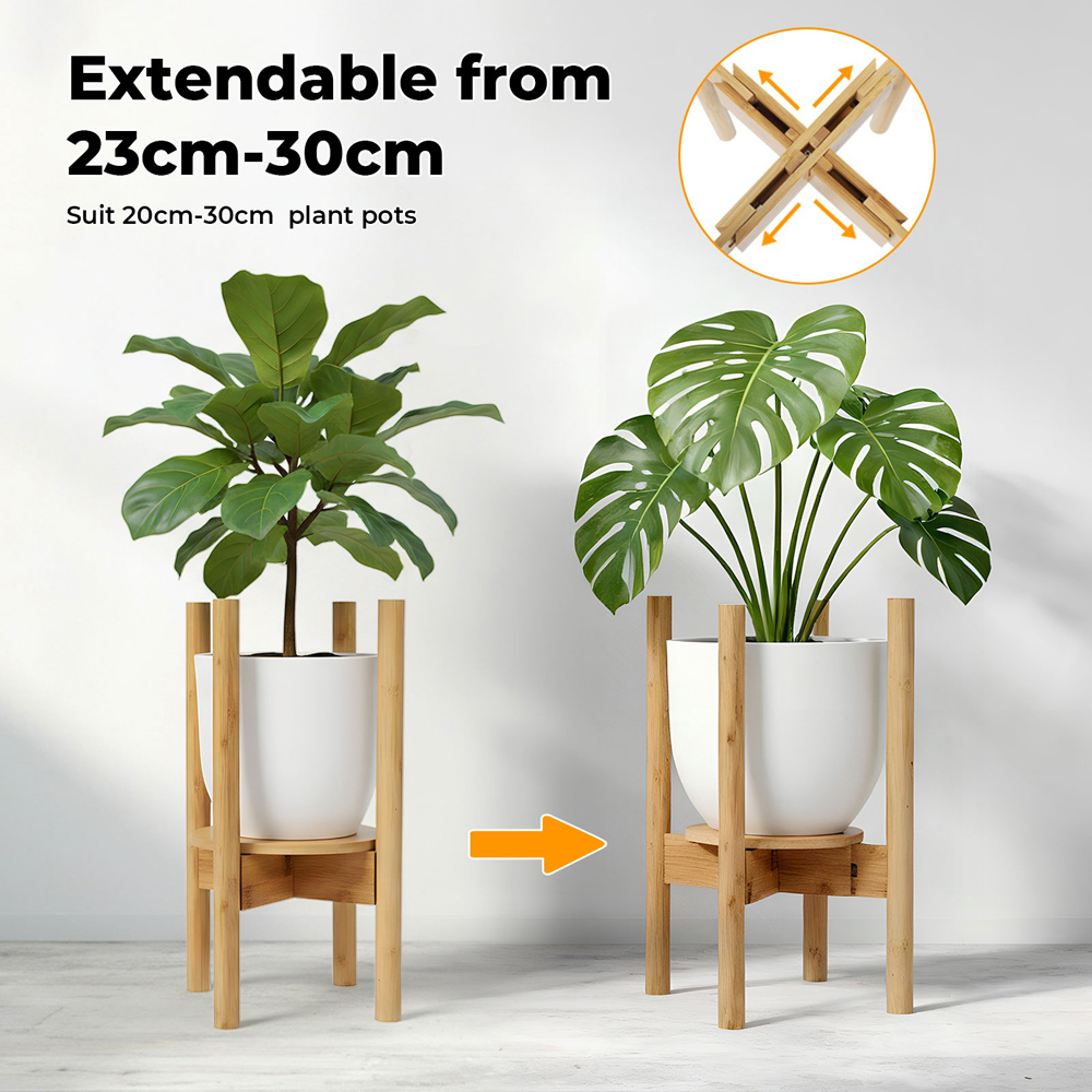 Levede Bamboo Adjustable Plant Stand 20-30cm Image 6