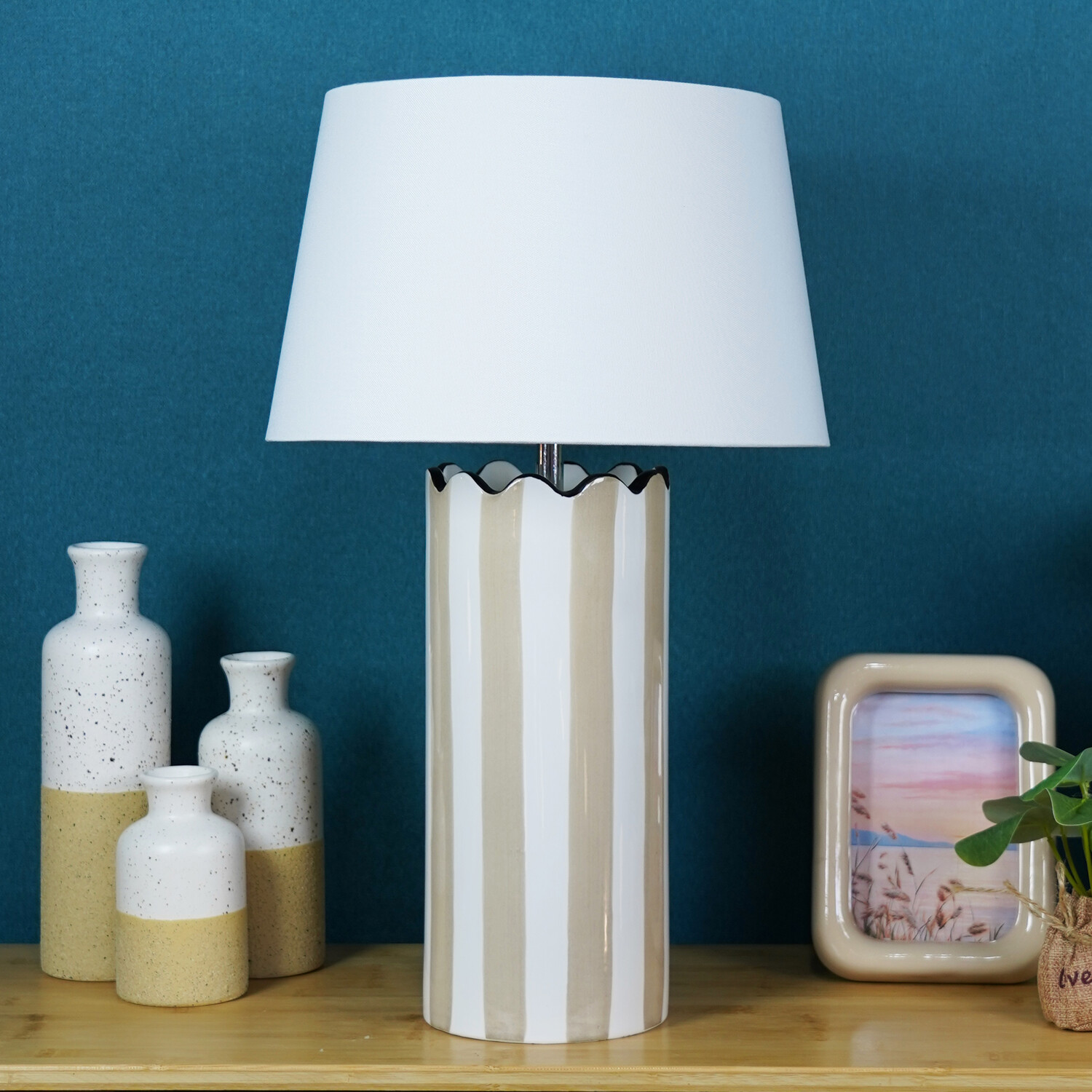 Capella Stripe Table Lamp Mocha Image 10