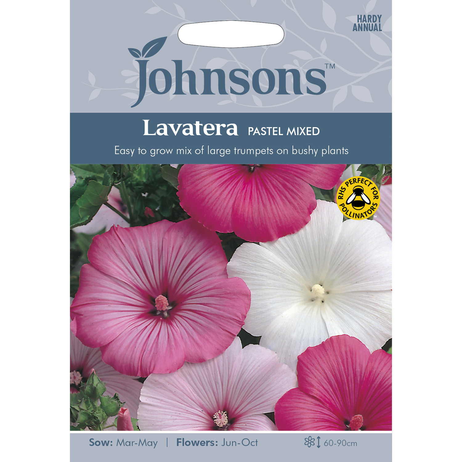 Johnsons Lavatera Pastel Mixed Flower Seeds Image 2