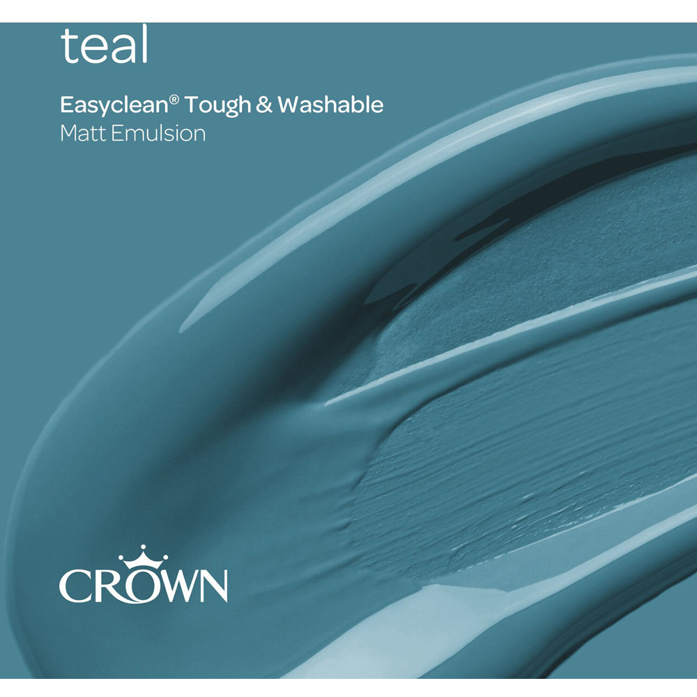 Crown Easyclean Teal Matt Emulsion Multisurface Paint 2.5L Image 9