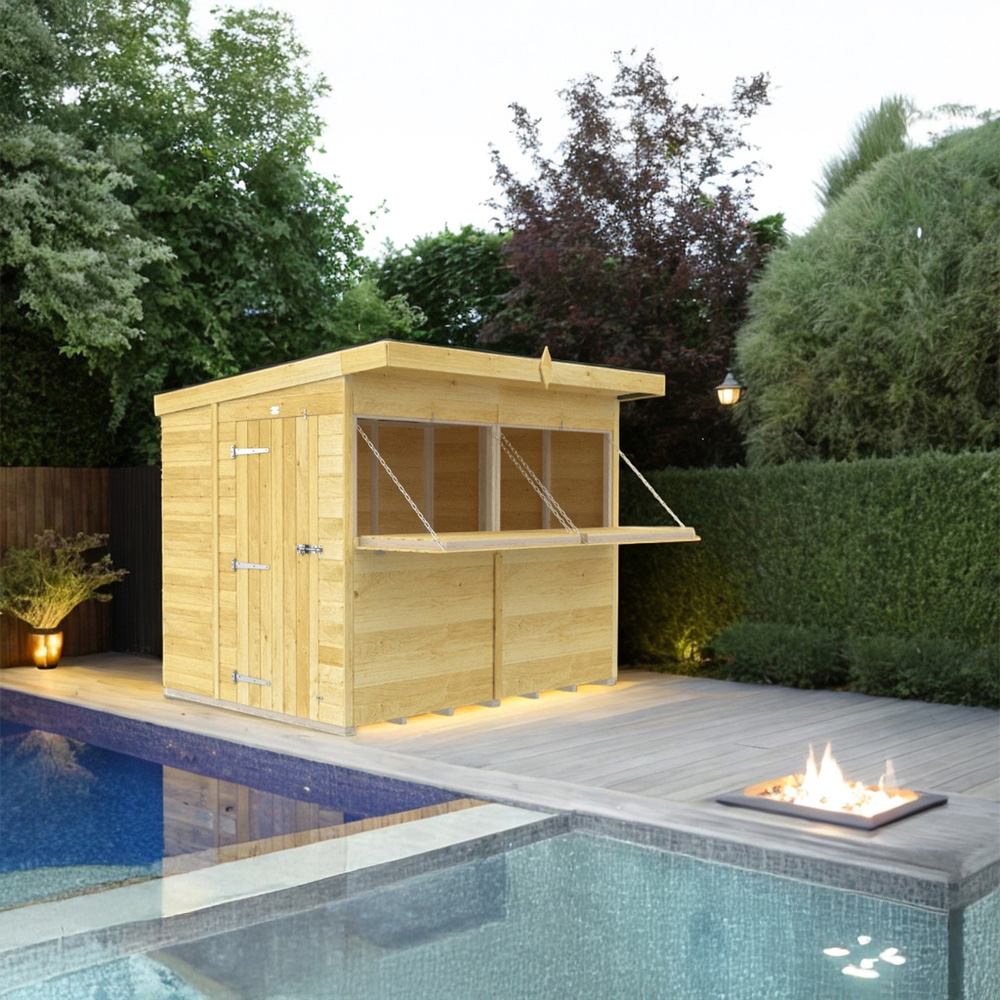 DIY Sheds 8 x 6ft Single Door Pressure Treated Tongue and Groove Timber Outdoor Bar Shed Image 7