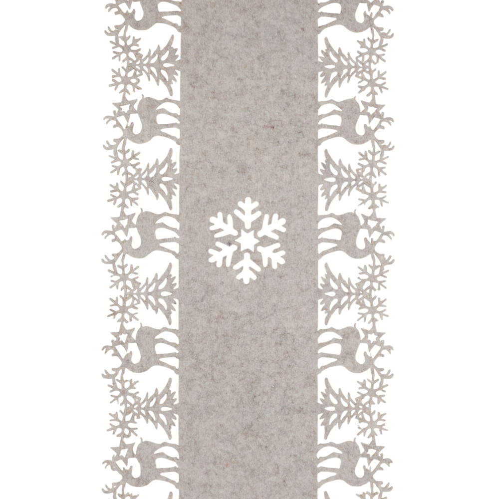 Festive Felt Table Runner - Grey Image 2