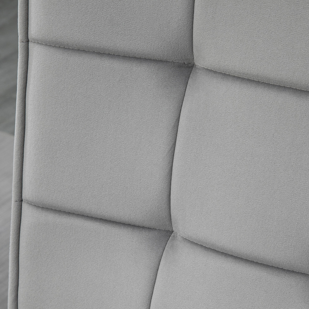 HOMCOM Armless Accent Chair with Footstool Set with Pillow and Steel Legs Grey Image 7
