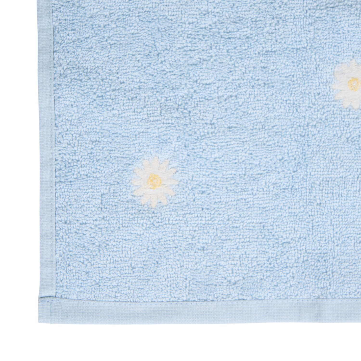 Daisy Embroidered Hand Towel Blue Image 6