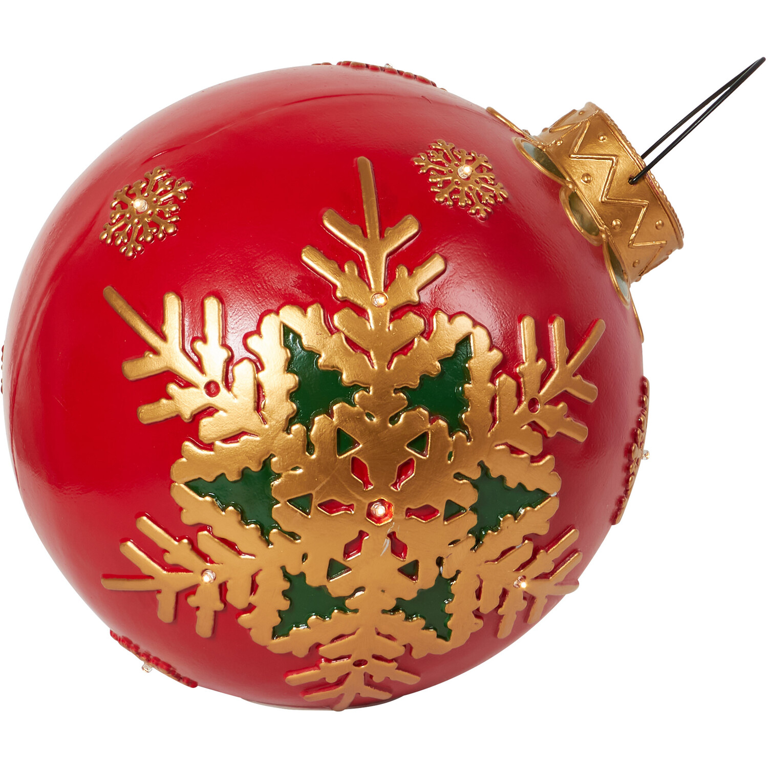 LED Snowflake Bauble Ornament - Red Image 3