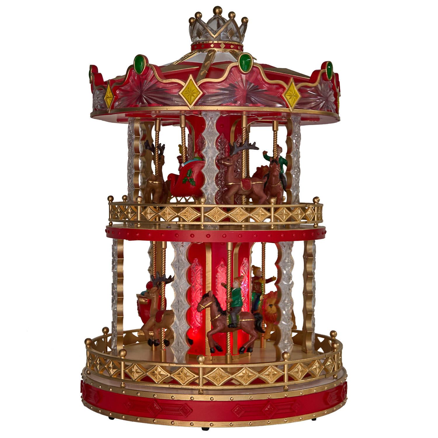 Large Magical Musical Carousel Model Red Image 5