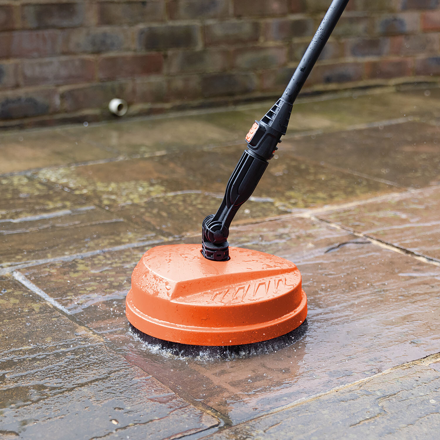 Saber Pressure Washer Patio Brush Kit Orange and Black Image 2