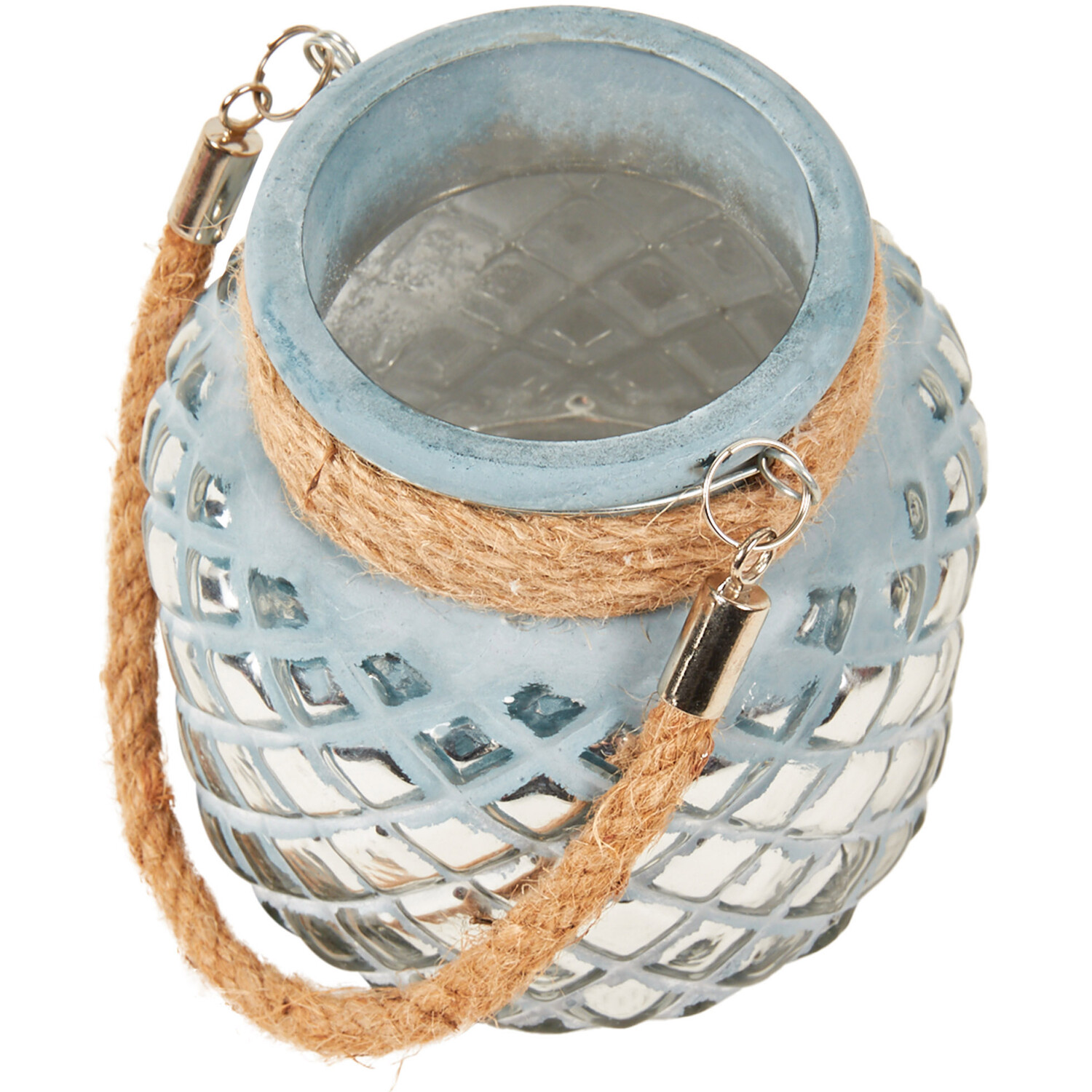 Frosted Candle Holder Blue - Blue Image 3