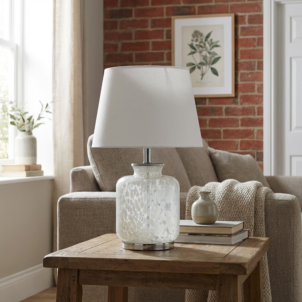 Arianna Grey and White Table Lamp Image 3