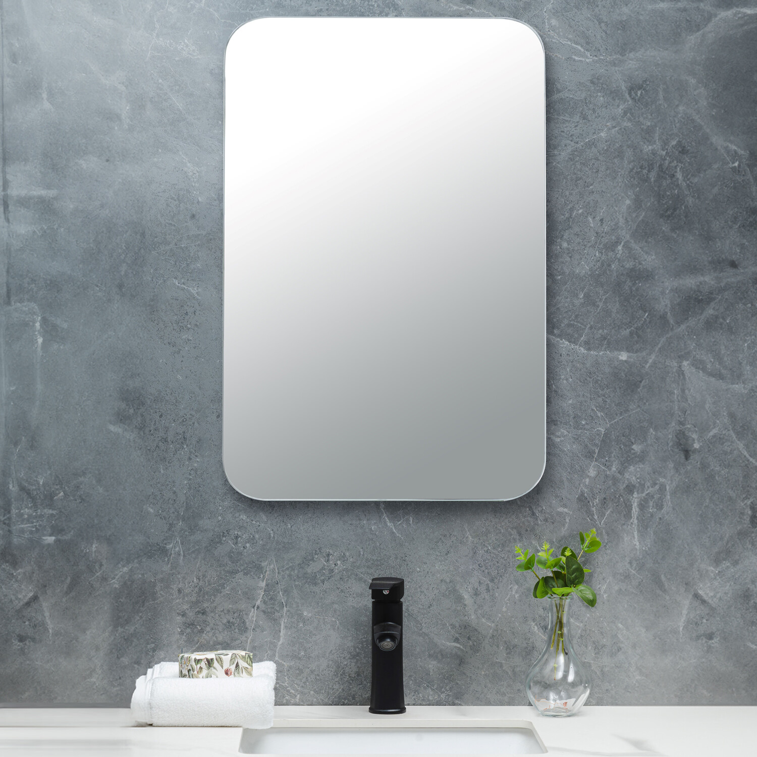 Eden Rectangular Bathroom Mirror - Silver Image 2