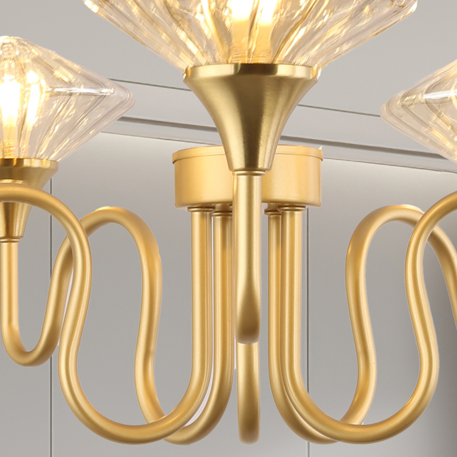 Charlotte 5 Arm Ceiling Light Gold Image 4