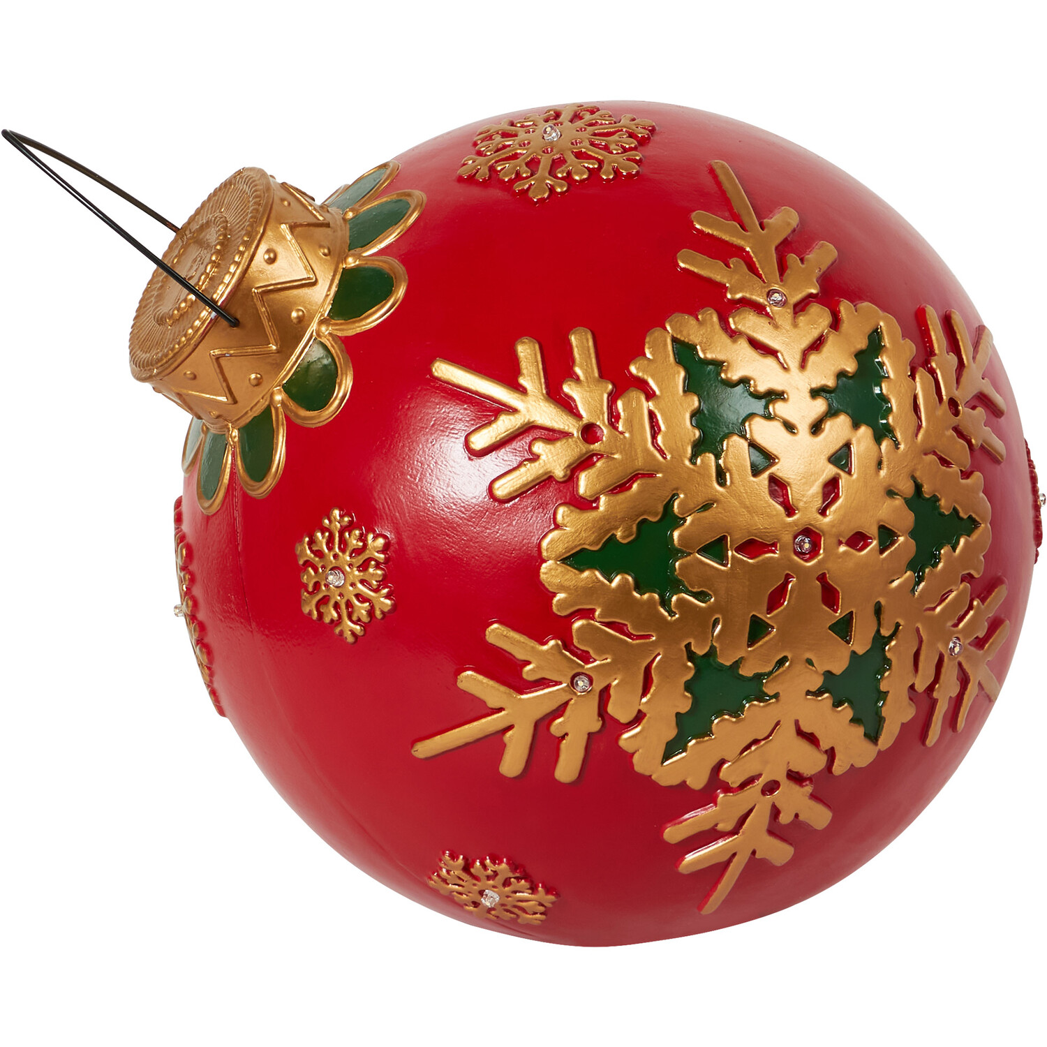 LED Snowflake Bauble Ornament - Red Image 2