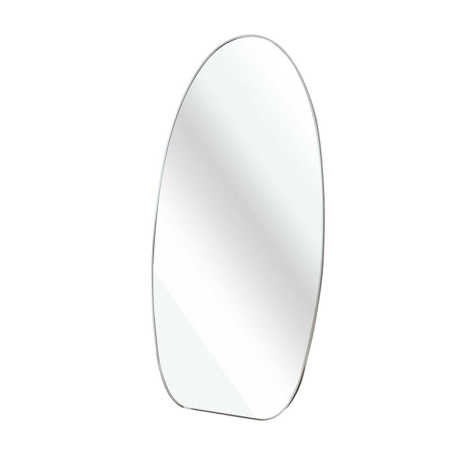 Brushed Long Oval Mirror - Silver Image 5