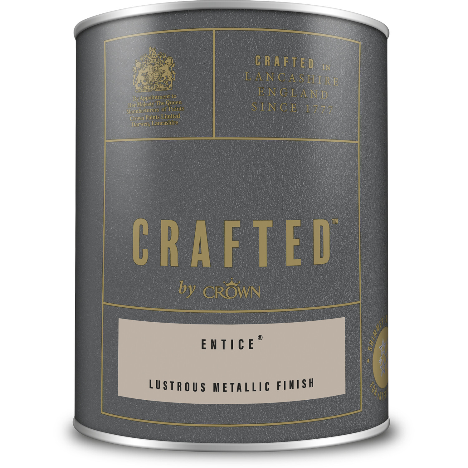 Crown Crafted Walls Wood & Metal Entice Lustrous Metallic Shimmer Emulsion Paint 1.25L Image 2