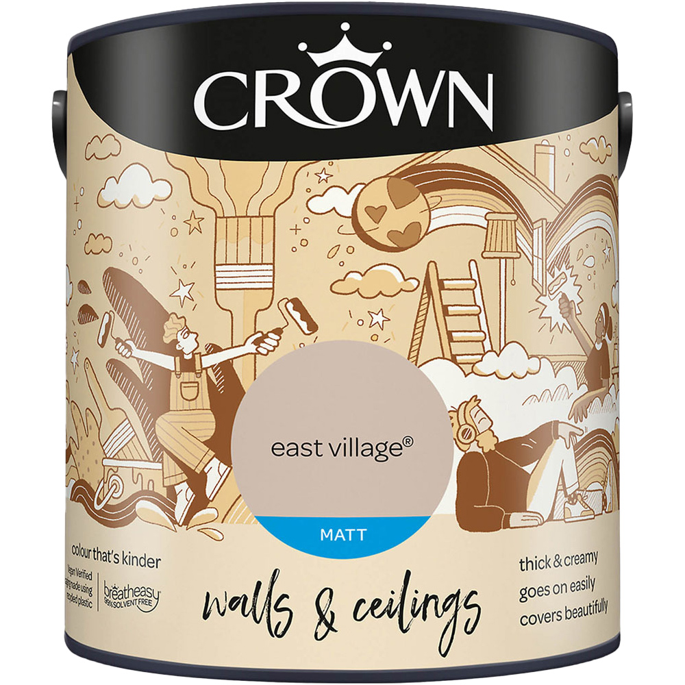 Crown Breatheasy Walls & Ceilings East Village Matt Emulsion Paint 2.5L Image 2