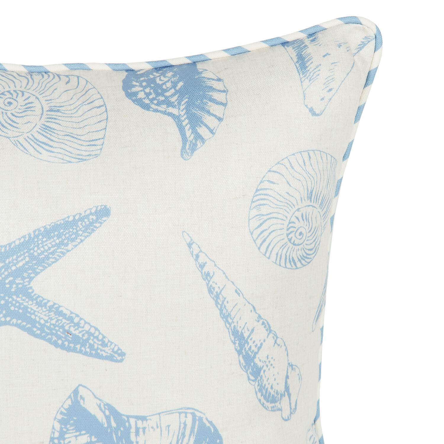 Coastal Shell Reverse Cushion - Blue Image 2