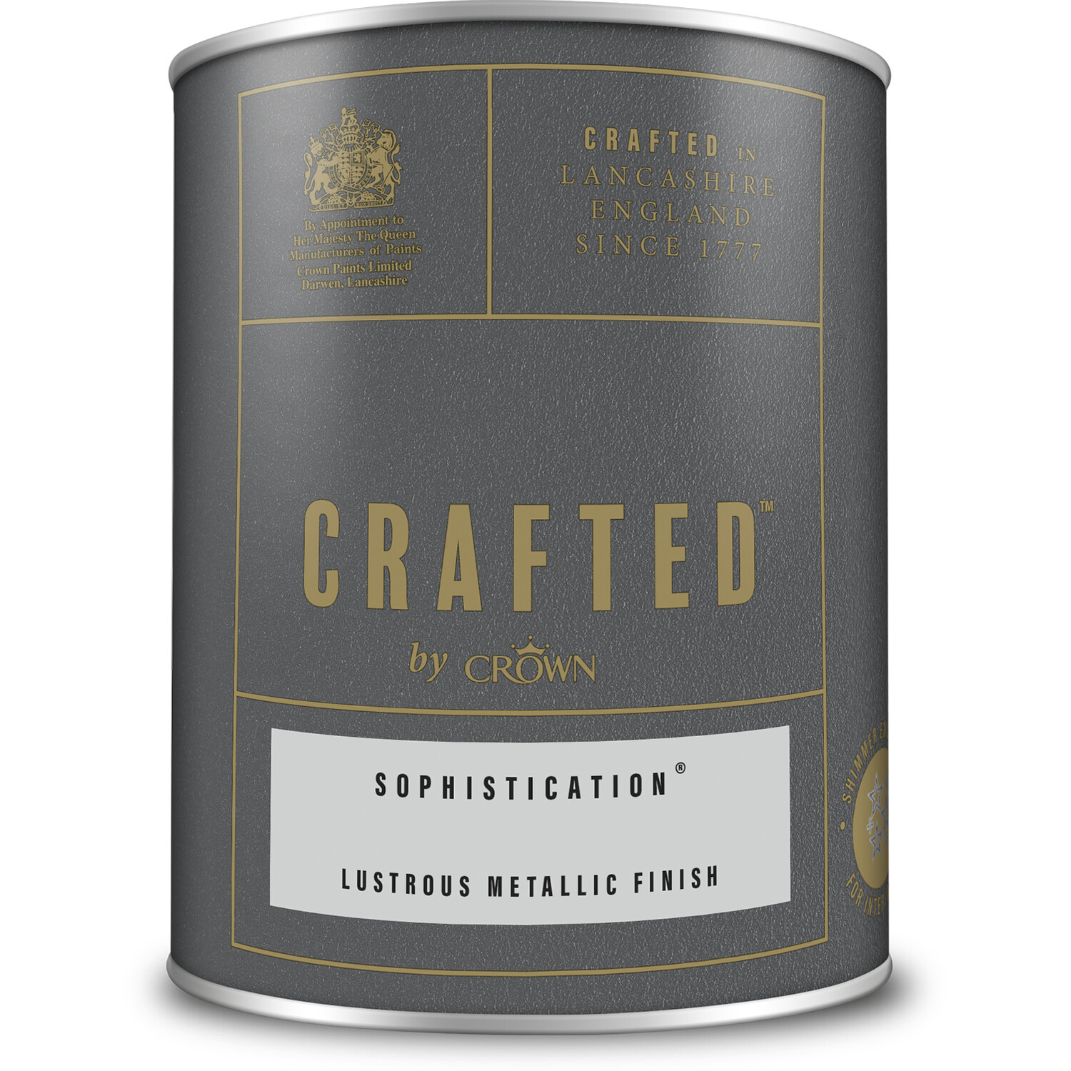 Crown Crafted Walls Wood & Metal Sophistication Lustrous Metallic Shimmer Emulsion Paint 1.25L Image 2