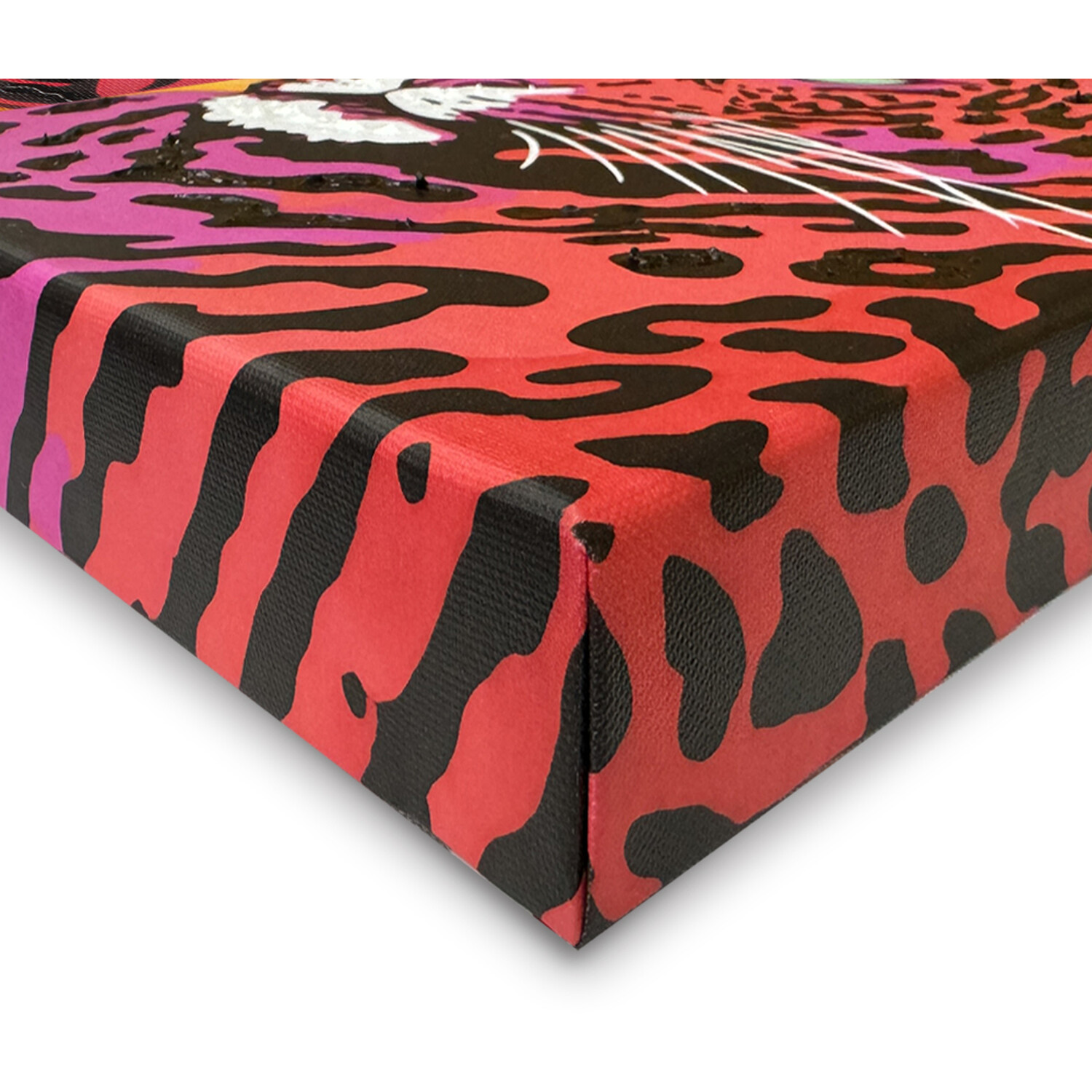 Vivid Feline Hand Painted Canvas Image 3