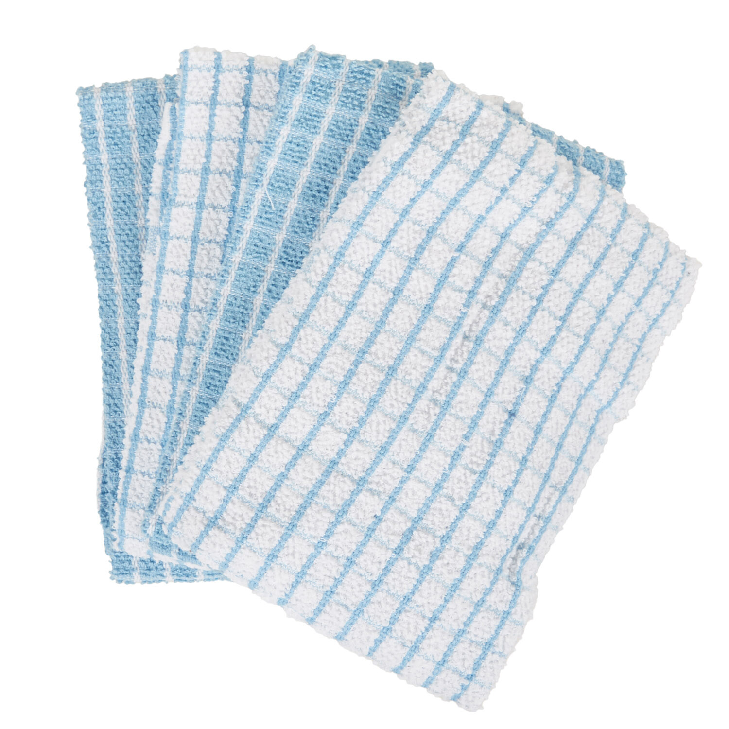 Pack of 4 Check Terry Tea Towel Pastels - Pastel Image 12