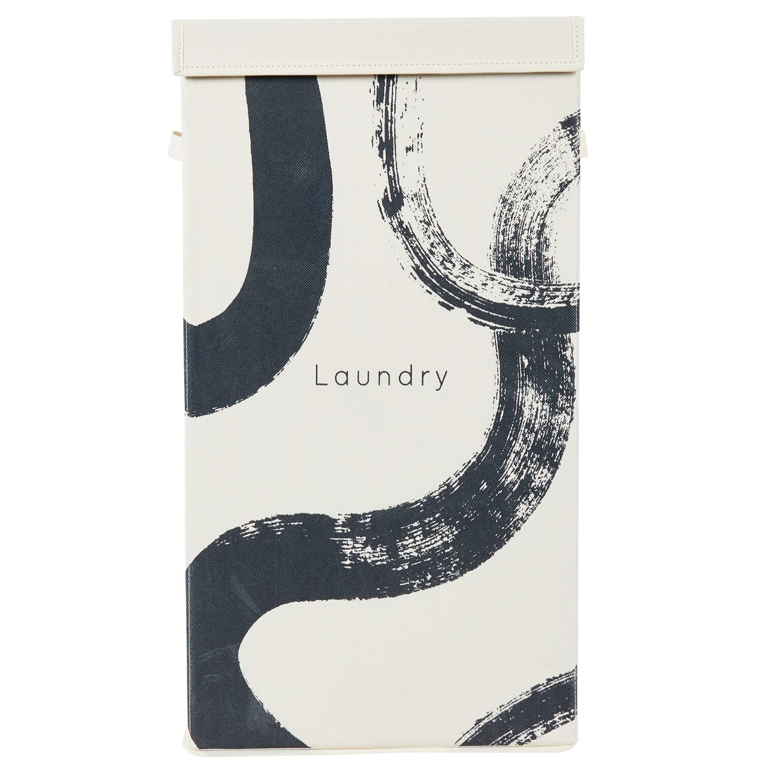 Inkwell Folding Laundry Hamper - White and Black Image 5